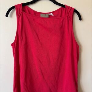 Vintage Liz Claiborne Red Sleeveless Boatneck Top